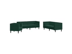 Maison Exclusive - Set De Sofás Chesterfield Con Cojines 3 Piezas Terciopelo Verde