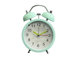 Reloj despertador Baok de 7,6 cm con sonido potente y luz nocturna, para niños y estudiantes, color verde.
