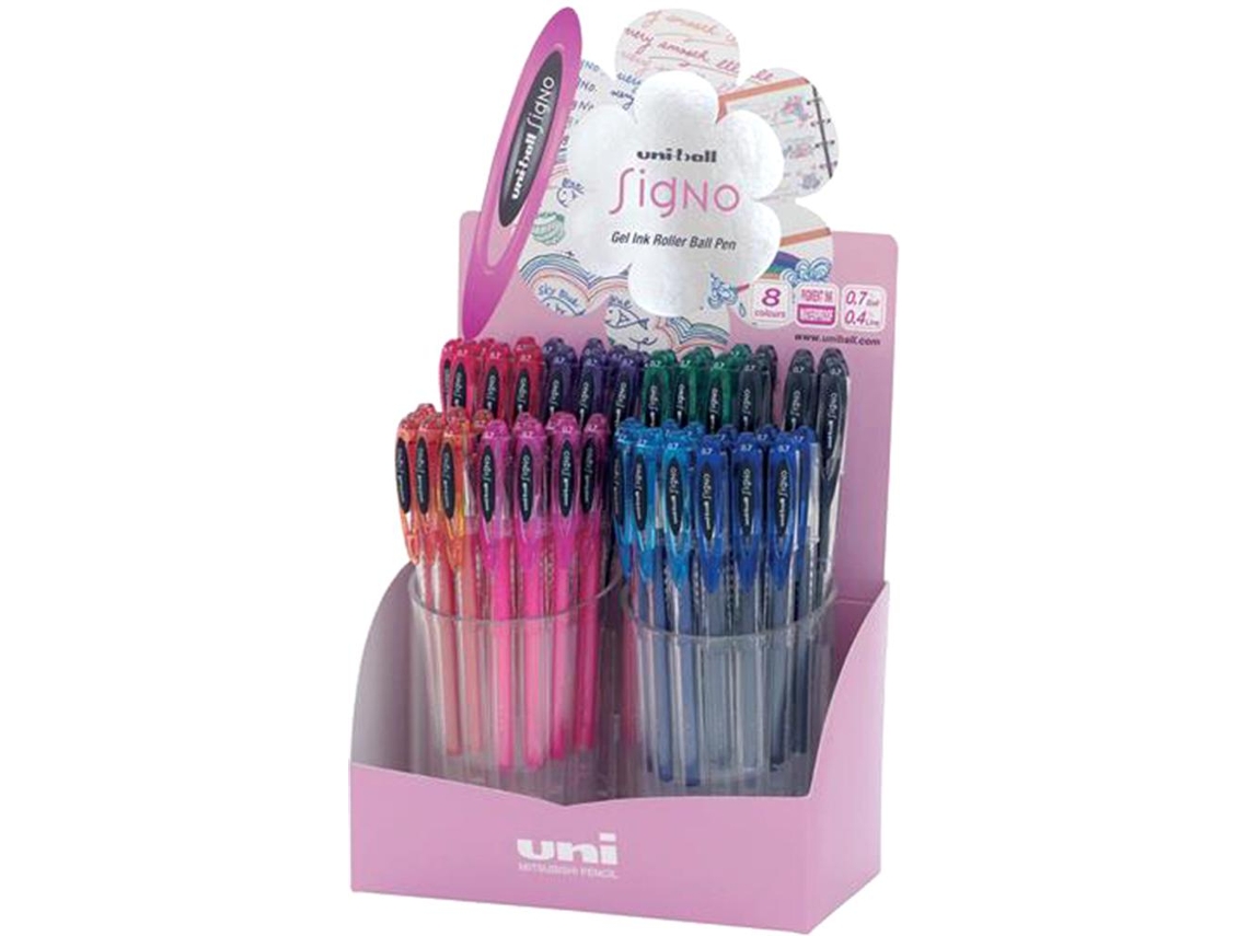 Roller Uni Ball Um 120 Sign O 0.7mm Tinta Gel Expositor de 48 Cores Basicas