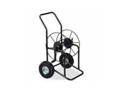 Relaxdays Carro Para Manguera De Riego, Soporte Portátil, Conector De 1/2" 3/4", Hasta 80m, Metal, 1 Ud., Negro