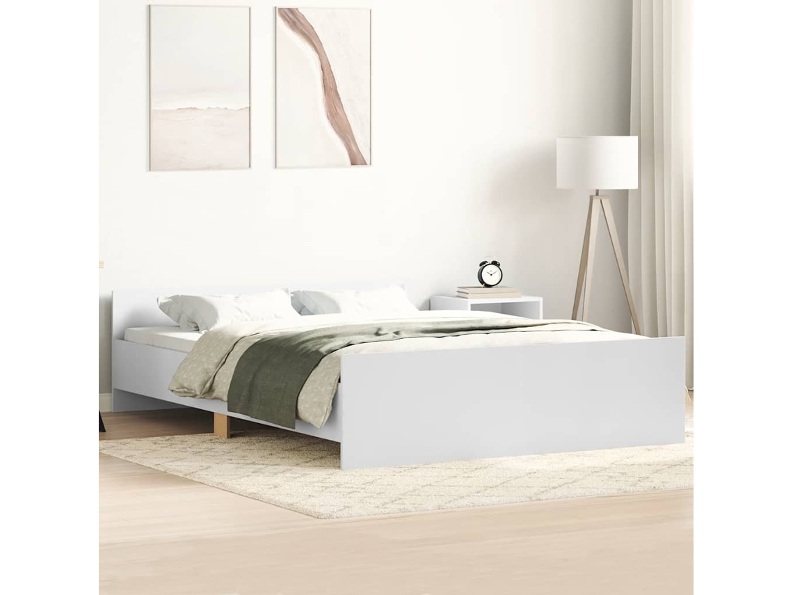 Estructura De Cama Sin Colchón Blanco 140x190 Cm