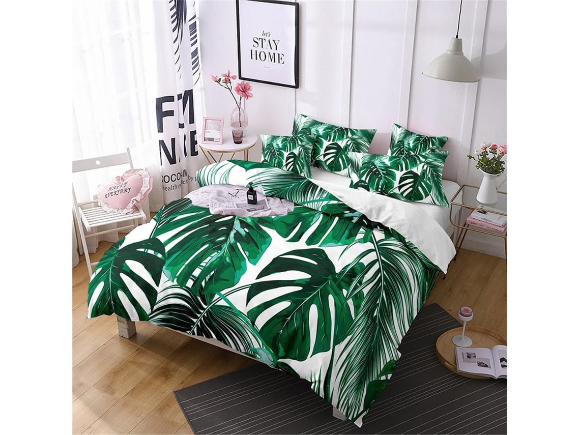 Juego Ropa Cama Estampado Funda Nórdica Almohada Microfibra Juego Microfibra Diseño 140x200 Cm 65 X