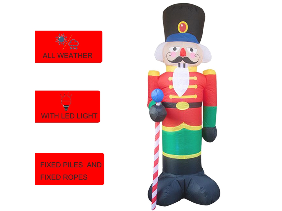 Cascanueces Inflable Navideño De 2,4 M Con Luces Led Para Jardín, Exterior, Navidad, Año Nuevo, Fiestas, Vacaciones, Hogar, Etc.