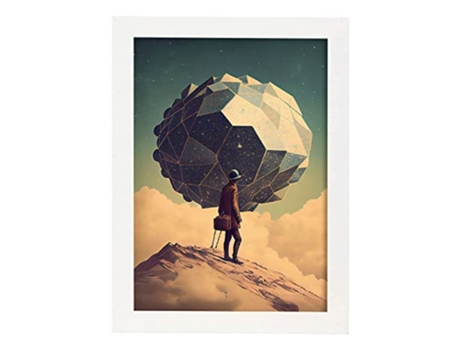 NACNIC Poster Ángel En Estilo Surrealismo Cinematográfico Ilustraciones Y Grabados De Historieta Abstracta Y Artística A3 Marcos Blancos