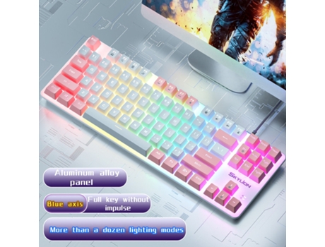 Teclado Mecánico para Windows y Apple IOS 10 HHZ H87 para juegos Mechanical Keyboard