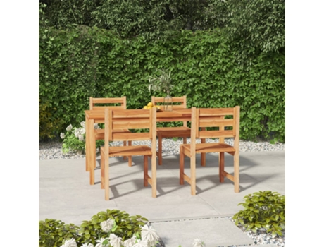 Conjunto 5 de comedor para jardín VIDAXL madera maciza de teca