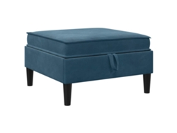 Taburete De Sofá Con Almacenamiento Azul Terciopelo