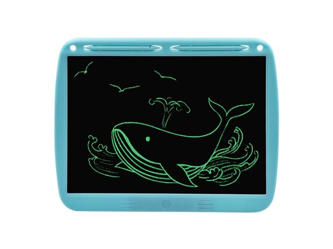 Línea Monocromática (azul)15 Recargable Escritorio De Mano, Doble Lápiz Escritorio Lcd Niño Dibujo Tablero