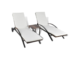 Tumbona Sillas Loungers S con Mesa Vime Pe Castaño