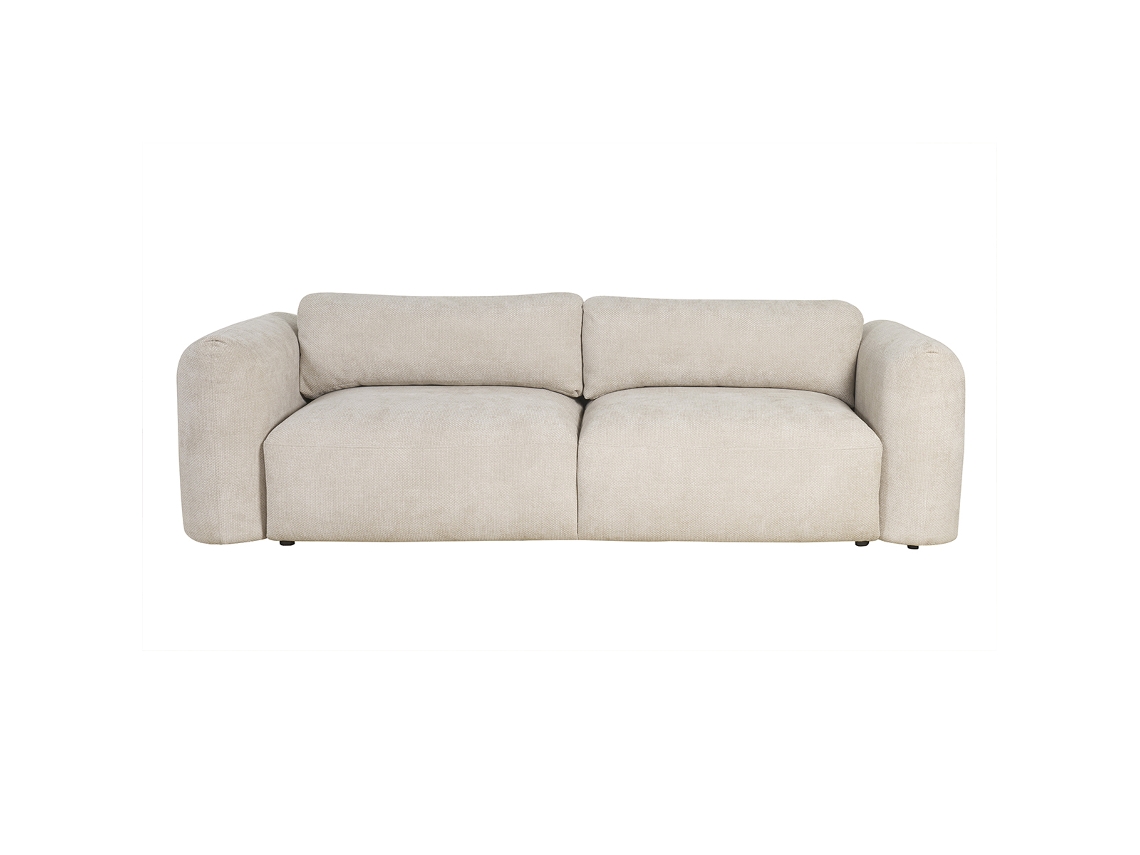Sofá Cama 4 Plazas Con Canapé de Terciopelo Chenilla Beige Crush MILIBOO