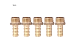 5pcs Conector Macho Bsp De Latón Con Manguito 10mm (3/8") Para Manguera, Adaptador, Acoplamiento