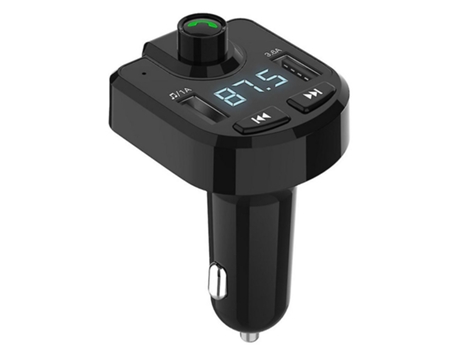 Cargador de coche Bluetooth: puertos USB duales, llamadas manos libres, alta calidad, compatibilidad universal y fácil de usar (negro) CHRONUS