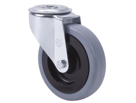 Rueda giratora agujero m12 20zvl150cp-pgasb poliamix-goma gris eje bolas ALEX