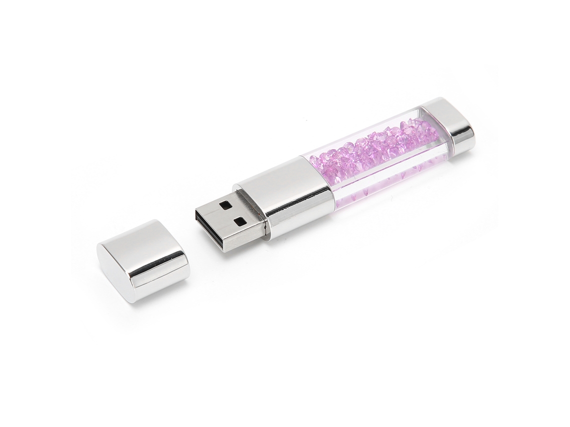 Pendrive Usb 2.0 128gb Para Coche Memoria Regalo Accesorios Ordenador Perfume Cristal Morado