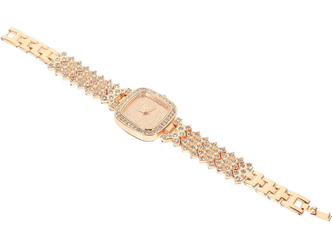 Reloj Mujer Adornos Gemas Imitación Pulsera Correa Acero Inoxidable Diario Uso Dama