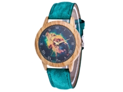 Reloj De Pulsera De Cuarzo Casual Unisex Con Cinturón Jean Nebula Zhoulianfa (verde)