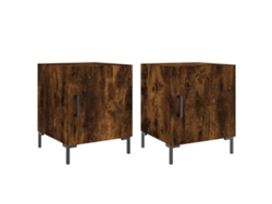 Maison Exclusive - Mesitas Noche 2 Uds Madera Ingeniería Roble Ahumado 40x40x50 Cm