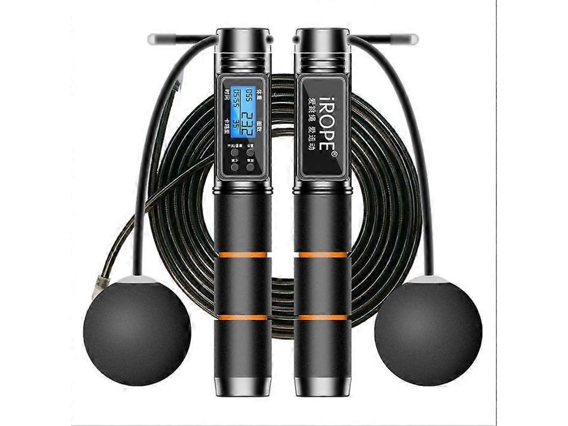 Omni-cuerda De Salto Con Contador Digital, Ajustable Y Peso Opcional Para Hombres, Mujeres Y Niños Negro-naranja