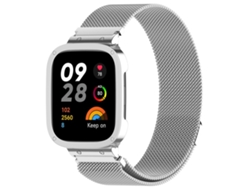 Correa de reloj inteligente para Xiaomi Redmi Watch 3 / Mi Watch Lite 3 2 en 1 Milan Metal Watch Band con marco de reloj (Plata)