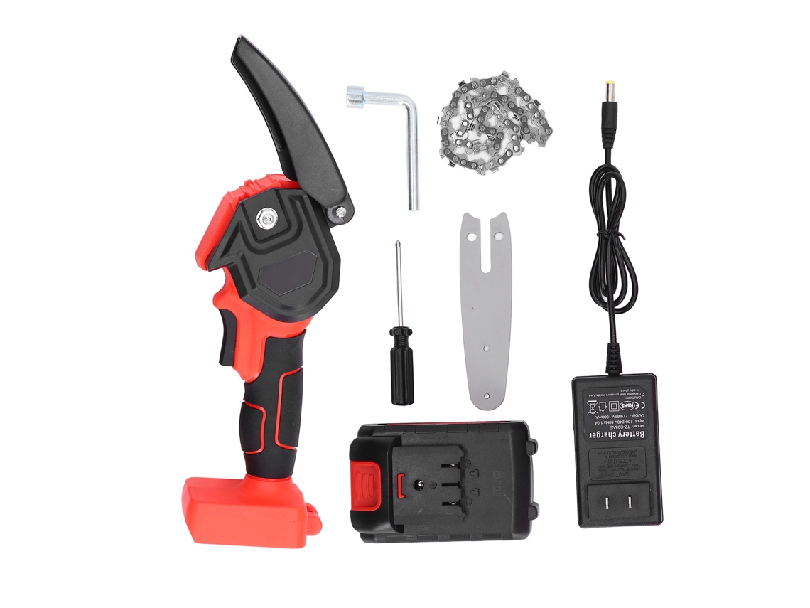 Motosierra Eléctrica Inalámbrica De 4 Pulgadas, 21 V, 2000 Mah Para Podar Y Cortar Madera.