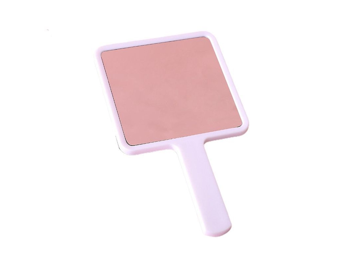 Espejo De Maquillaje Cuadrado Compacto Con Mango Anti-cosquilleo Para Barberías, Salones De Belleza Y Uso Doméstico.