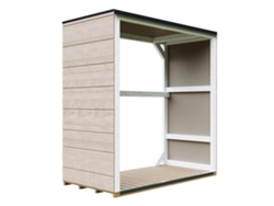 Refugio para leña exterior 1,14 m² 75 x 153 x H159 cm Timbela M980 1 Marrón Tierra