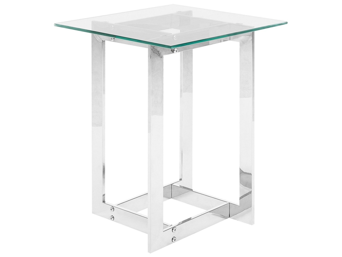 Mesa de centro BELIANI Crystal de Vidrio templado Plateado 52x40x52