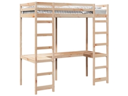 Cama Individual | Estructura De Cama Alta Natural 75 X 190 Cm