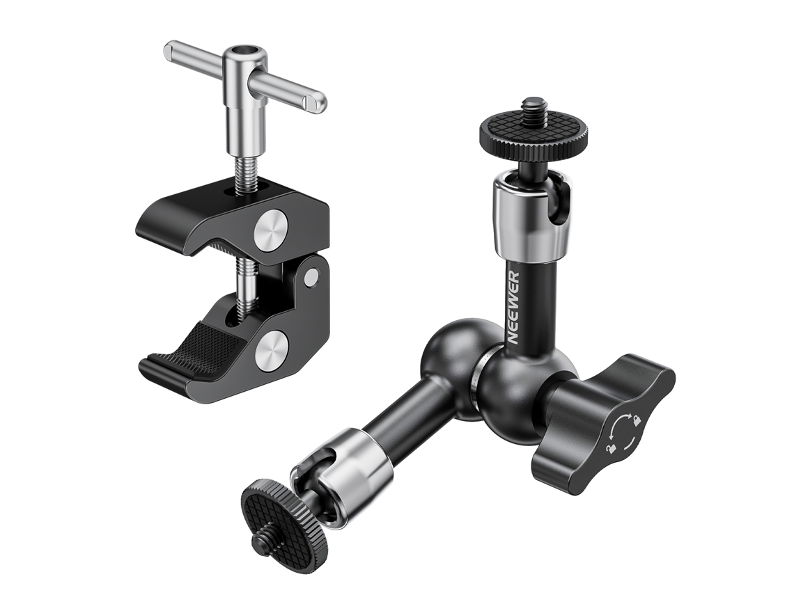 Brazo mágico ajustable Neewer de 6/15 cm con abrazadera Super Clamp, para flash/luz LED/micrófono/monitor, compatible con jaula para cámara Smallrig