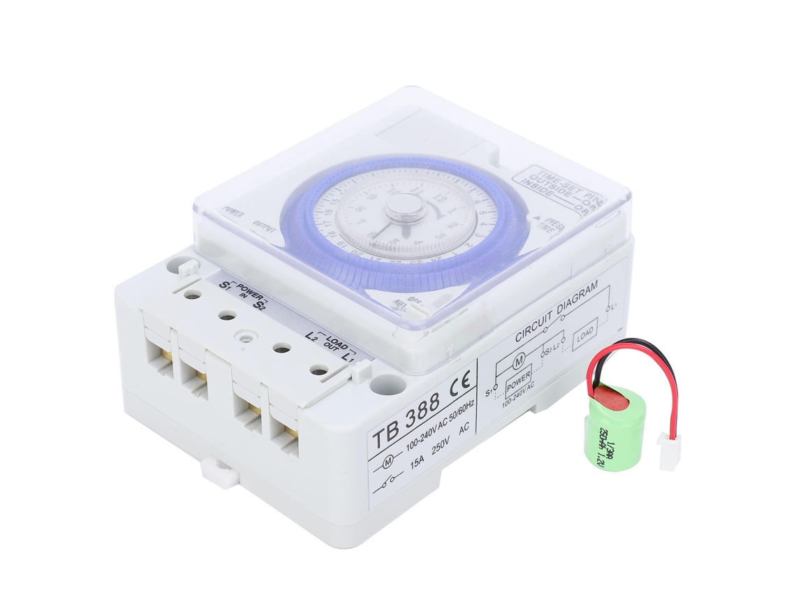 Timer Programável Tb 388 Controle Inteligente Residencial 24h Motor de Passo Ac100 240v 50/60hz