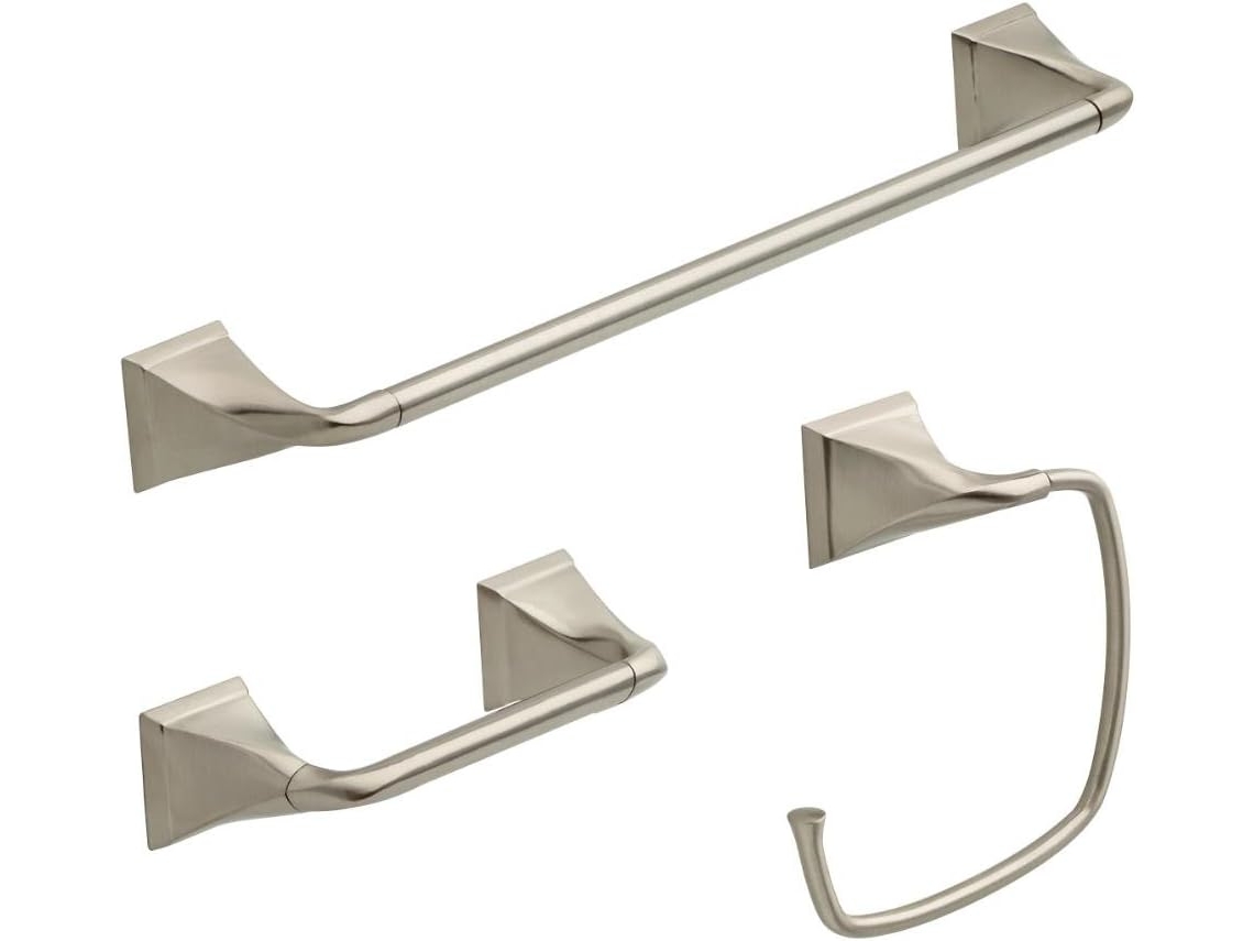 Juego de accesorios de baño Everly Eve63-bn de 3 piezas con toallero...