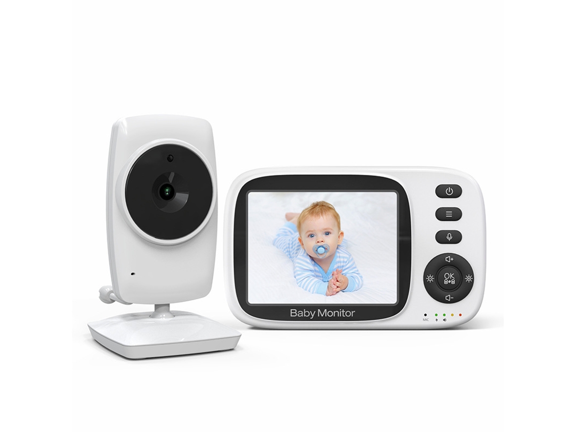 Monitor para bebés Yuysan MC632A con pantalla LCD de 3,2 pulgadas, compatible con detección de temperatura, nanas e intercomunicador bidireccional.