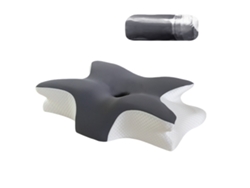 Almohada De Espuma Viscoelástica Mariposa 60x40x13cm - Soporte Cervical Ergonómico Para Un Sueño Profundo Gris Oscuro