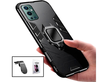 Carcasa, Protector y Soporte OnePlus 9 Pro Phonecare Military Defender Negro para Auto