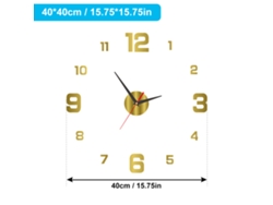 2026-reloj De Pared Silencioso Acrílico Sin Marco 3d Diy Luminoso 40cm Dorado Pegatinas Números Decoración Sala Oficina Dormitorio Moderno