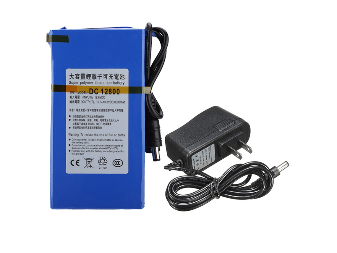 Batería Recargable De Polímero De Litio De Alta Capacidad De 8000 Mah Dc 12800 Con Fuente De Alimentación.