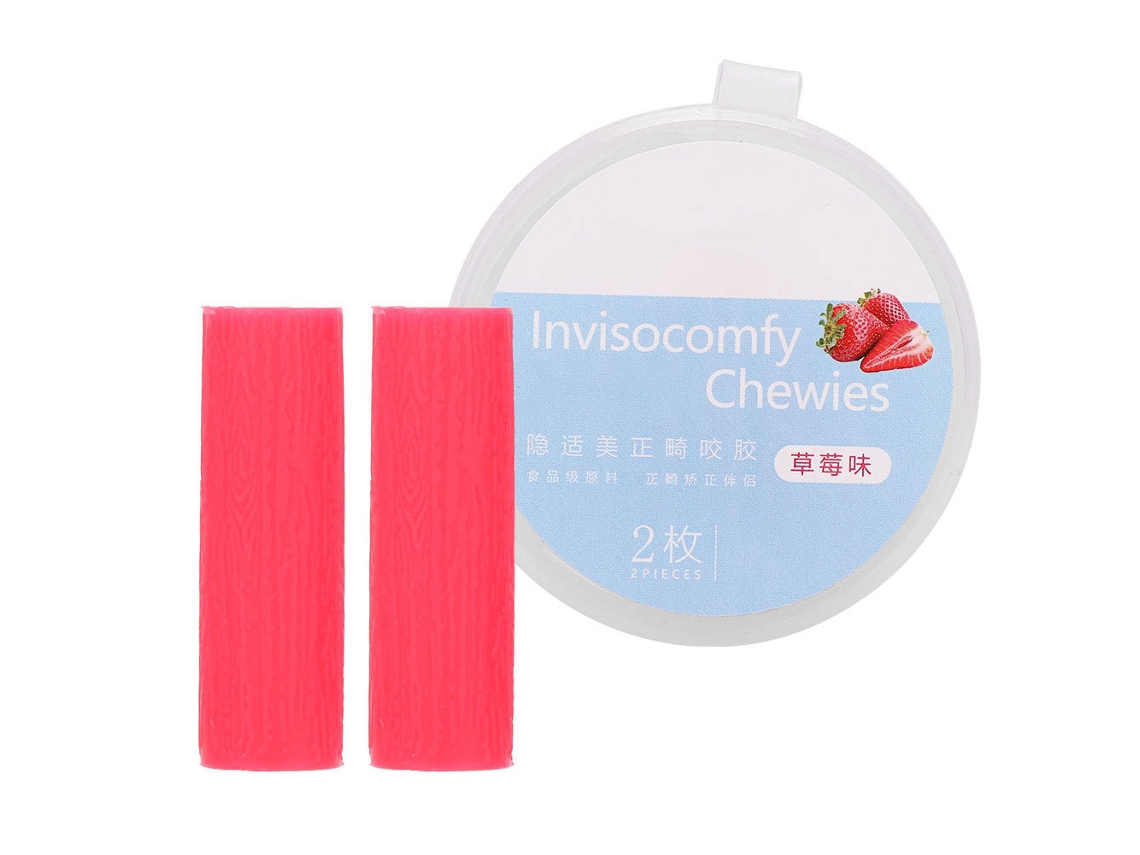 Masticables para aparatos dentales, alineadores para corrección dental, retenedores, cuidado bucal