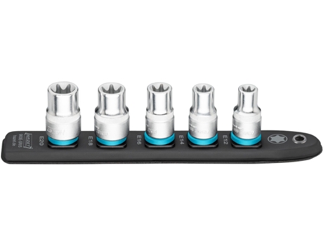 Hazet 900E-Sr/5 Smartrail Conector de Cable de Plástico Flexible: Cuadrado Hueco 1/2 Pulgadas 12 5 Mm Perfil Torx® Exterior E12 E14 E16 E18 E20 Núm...