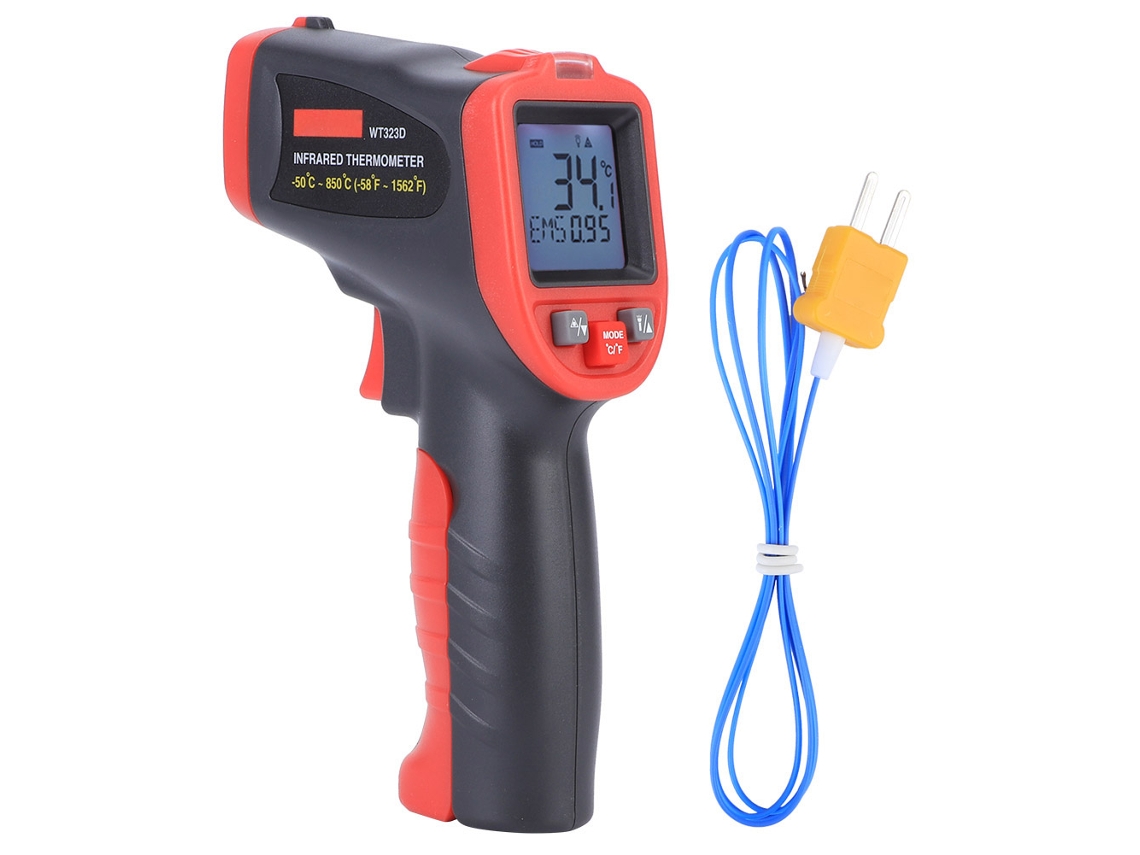 Termómetro Infrarrojo Digital Portátil Sin Contacto Con Pantalla Lcd, Rango De Medición De -50 ℃ A 850 ℃ Y Alarma De Temperatura.