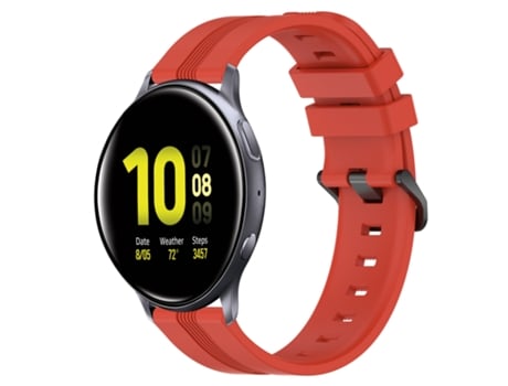 Correa de reloj inteligente para Samsung Galaxy Watch Active 2 40 mm 20 mm Correa de reloj de rayas cóncavas de silicona (rojo)