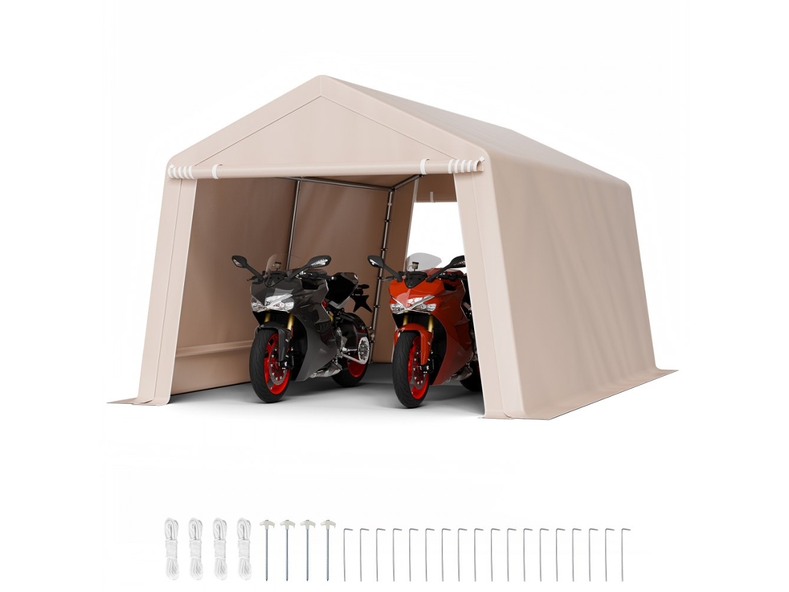 Carpa Garaje Trastero y Refugio Exterior 305x457x243cm con Estructura Zincada Tekmaquinas
