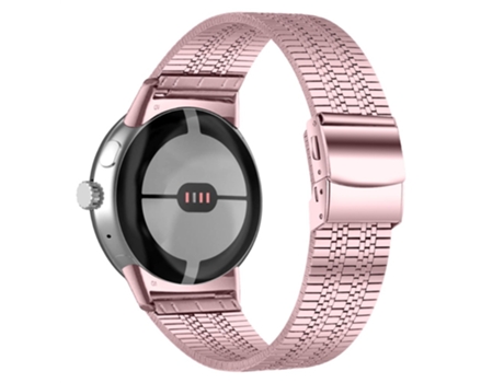 Correa de acero inoxidable 5 cuentas para Google Pixel Watch - rosa