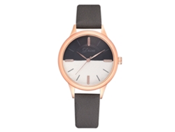 Reloj Casual Para Mujer De Piel Sintética Con Correa De Aleación De Cuarzo Gris.