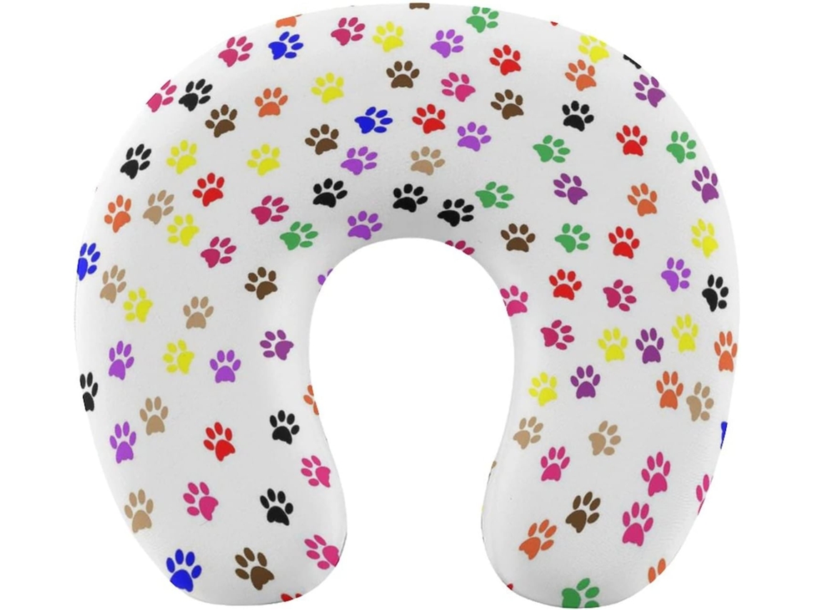 Almohada Viaje Colorida Estampado Espuma Viscoelástica Viscoelástica Fácil Relajación Cómodos