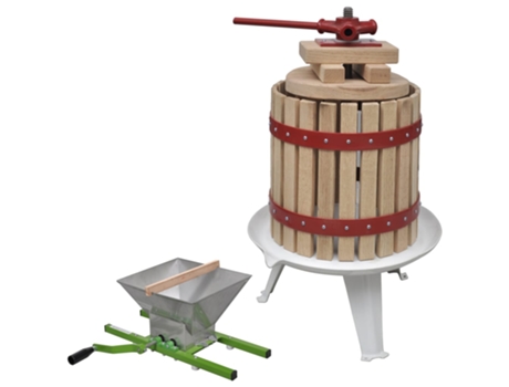 vidaXL Conjunto de prensa y trituradora de frutas y vinos 2 piezas