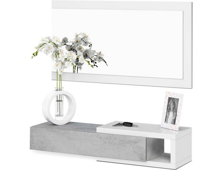 Mueble de Recibidor HABITDESIGN Blanco Artik - Gris Cemento