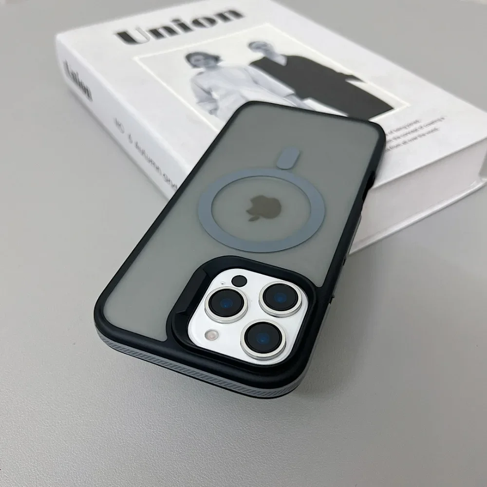 (iphone 15 Pro Max, Gris) Funda Mate Translúcida A Prueba De Golpes Para Iphone, Compatible Con Carga Inalámbrica Magsafe.