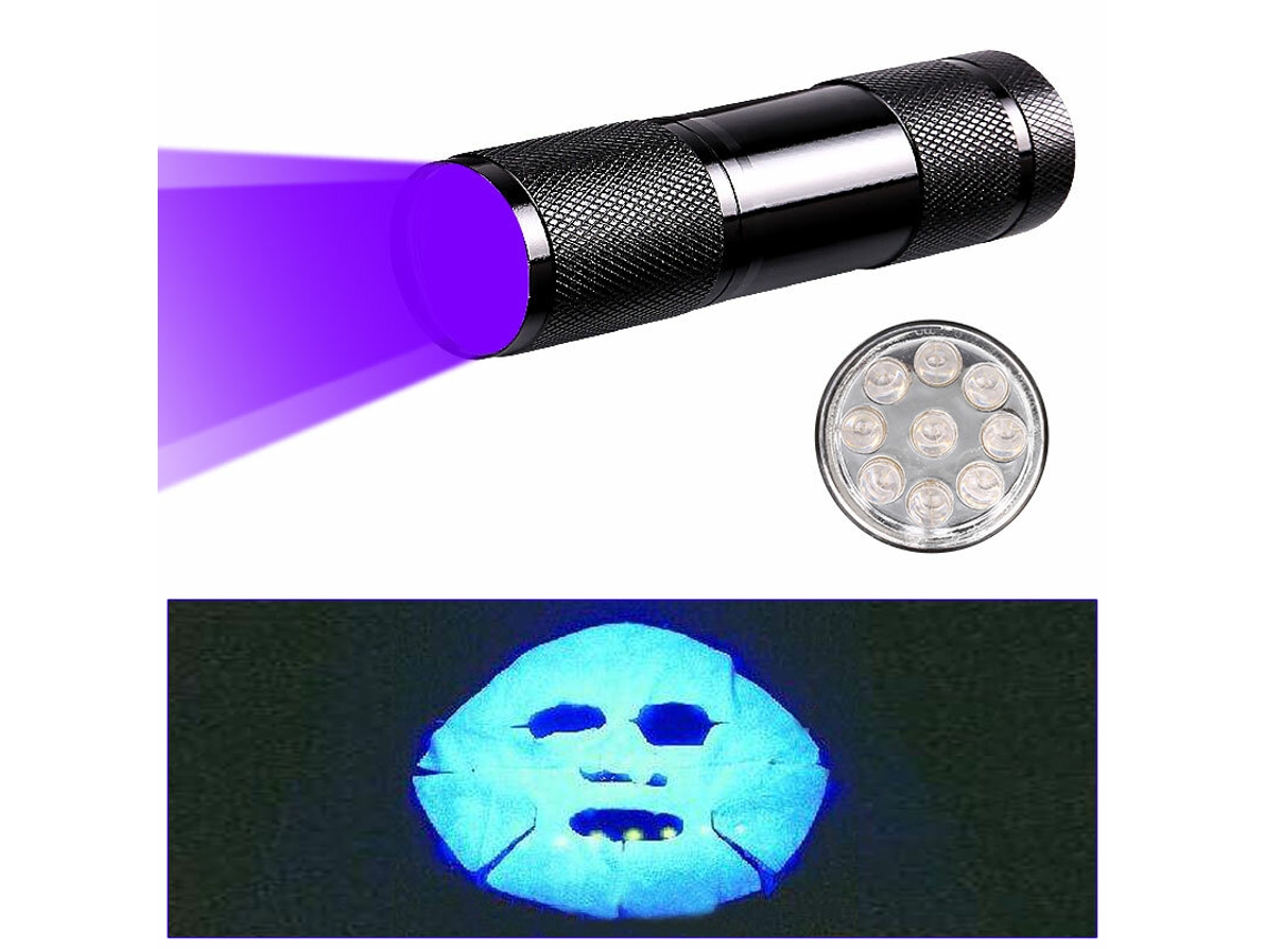 Linterna Uv Multifunción Con 9 Led Violeta Blue-bikight U01, Detector De Fluorescencia Aaa