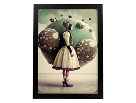 NACNIC Poster Lunares En Estilo Surrealismo Cinematográfico Ilustraciones Y Grabados De Historieta Abstracta Y Artística A4 Marcos Negros