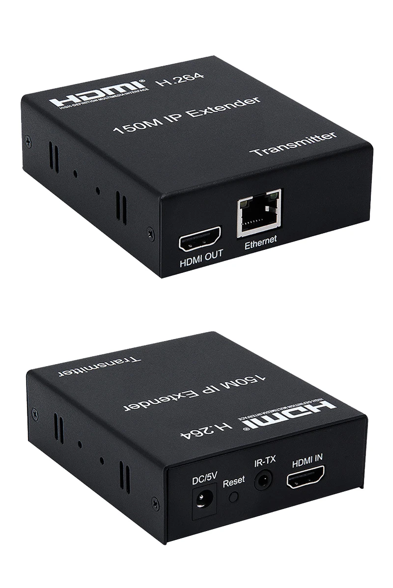 Extensor IP HDMI de 150M a través de red Ethernet RJ45 Cat5e Cat 6 7 Cable a través de interruptor 1 transmisor a receptor múltiple para PS4 Laptop...